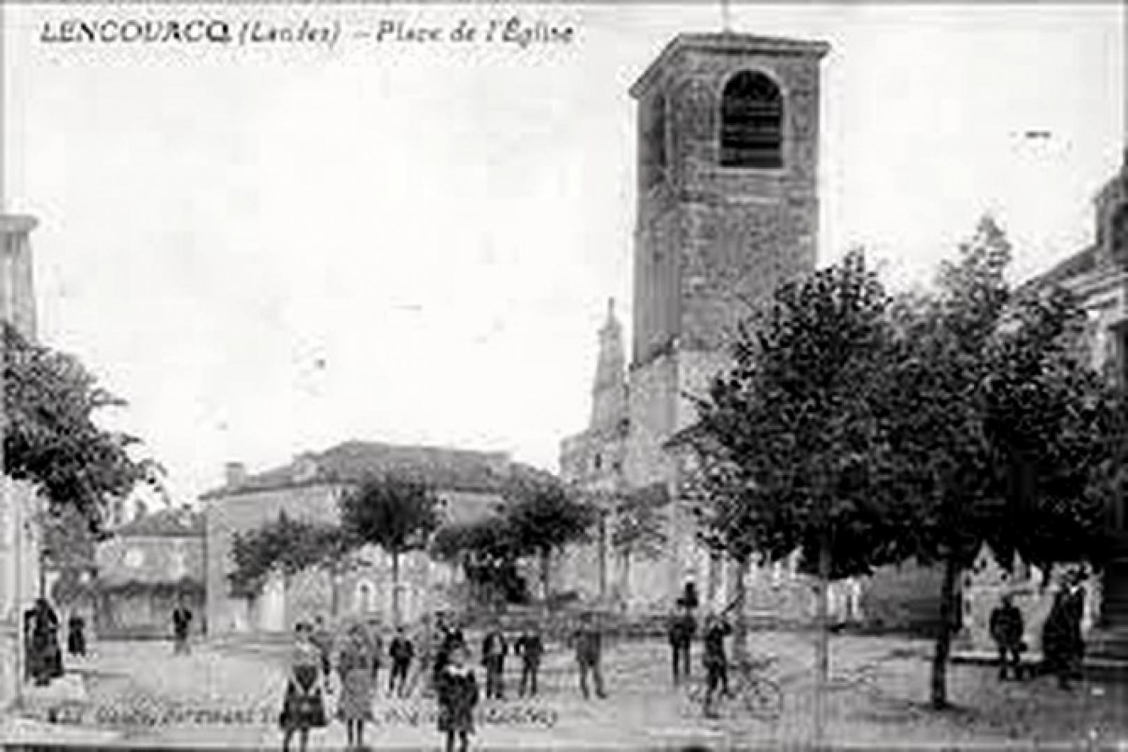 cartes postales Lencouacq eglise.jpg